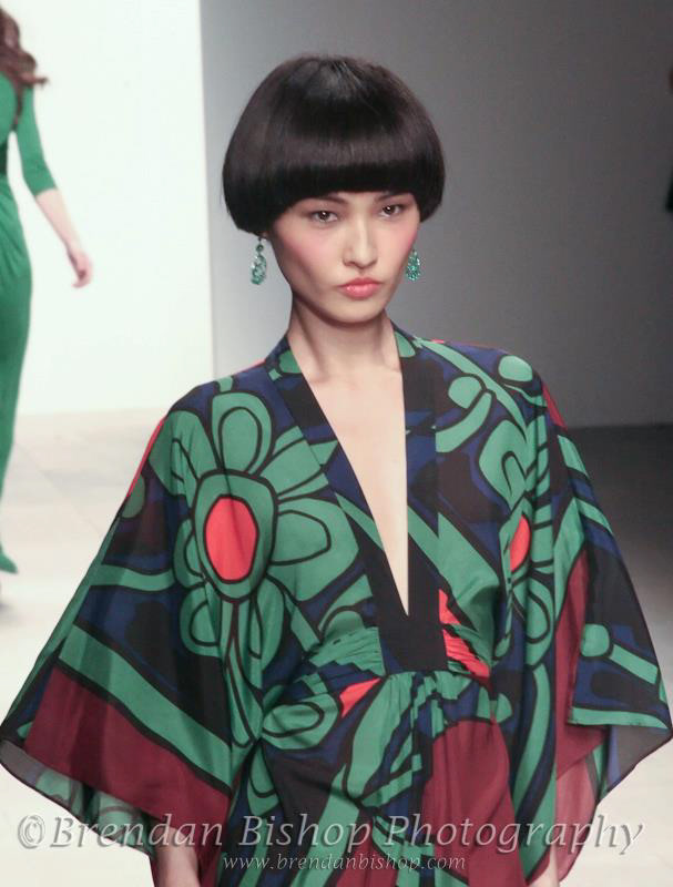 model at London Fashion Week catwalk for Issa London - photo by Brendan Bishop