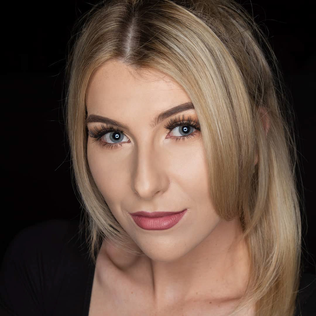 Blonde model shot with ring flash