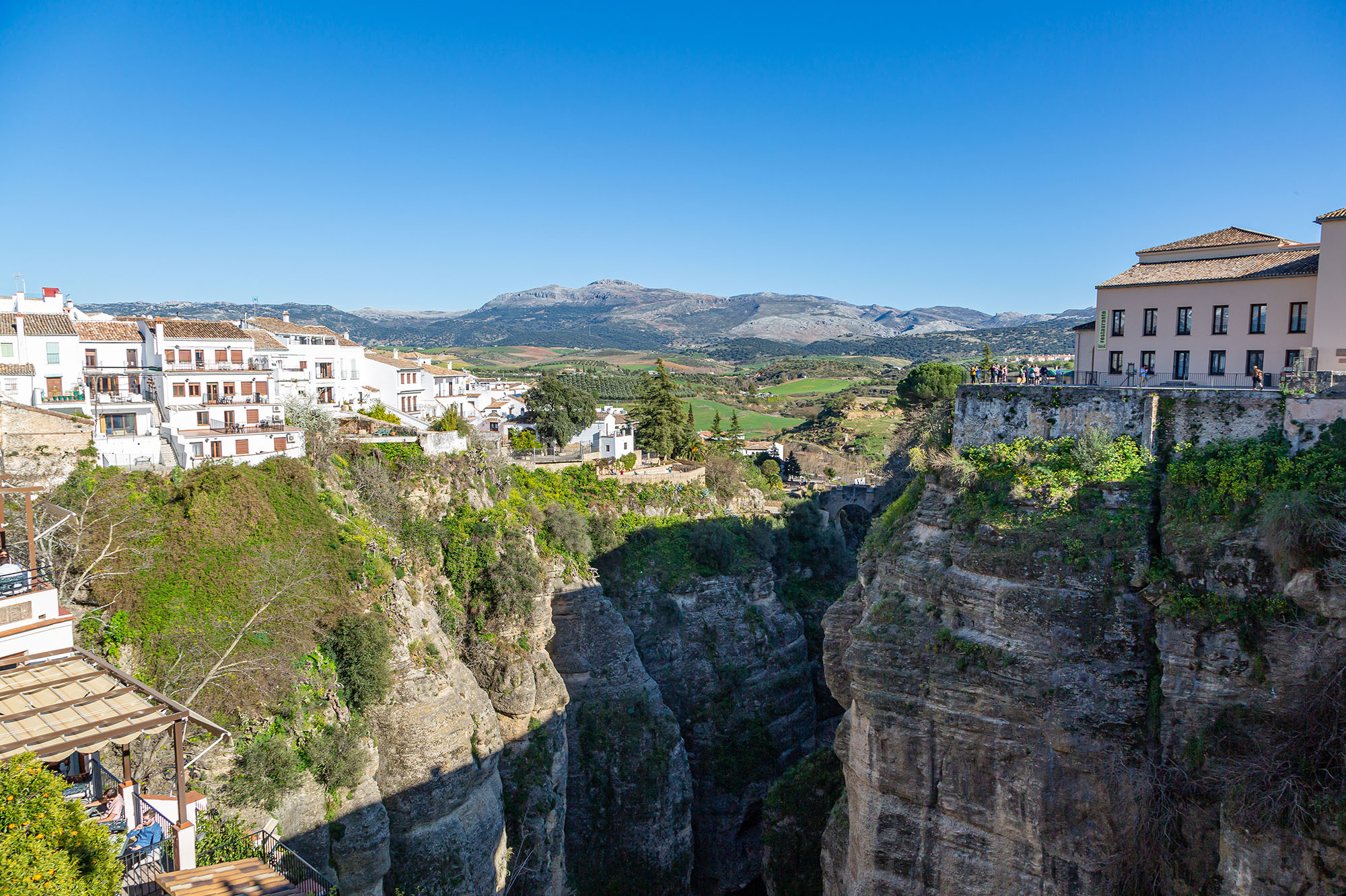 View from Ronda Gorge Bridge Andalucia